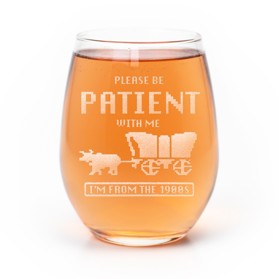 1900S Wagon Birthday Stemless Wine Glass