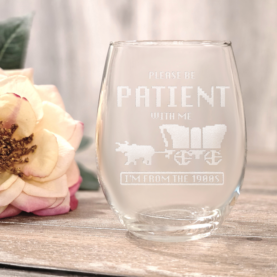 1900S Wagon Birthday Stemless Wine Glass