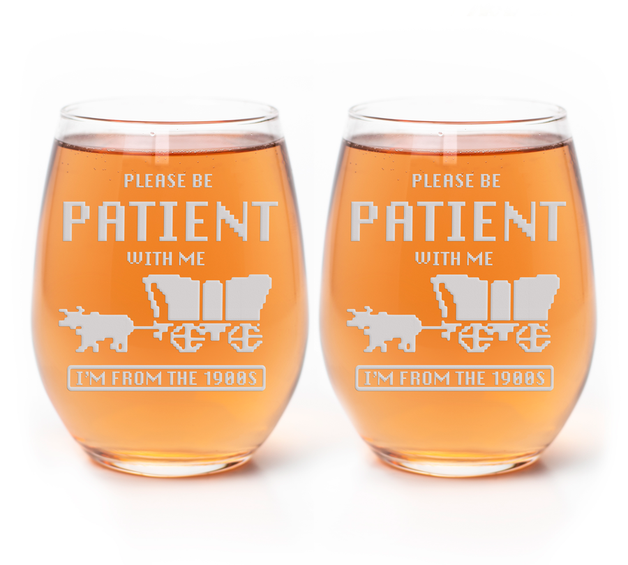 1900S Wagon Birthday Stemless Wine Glass