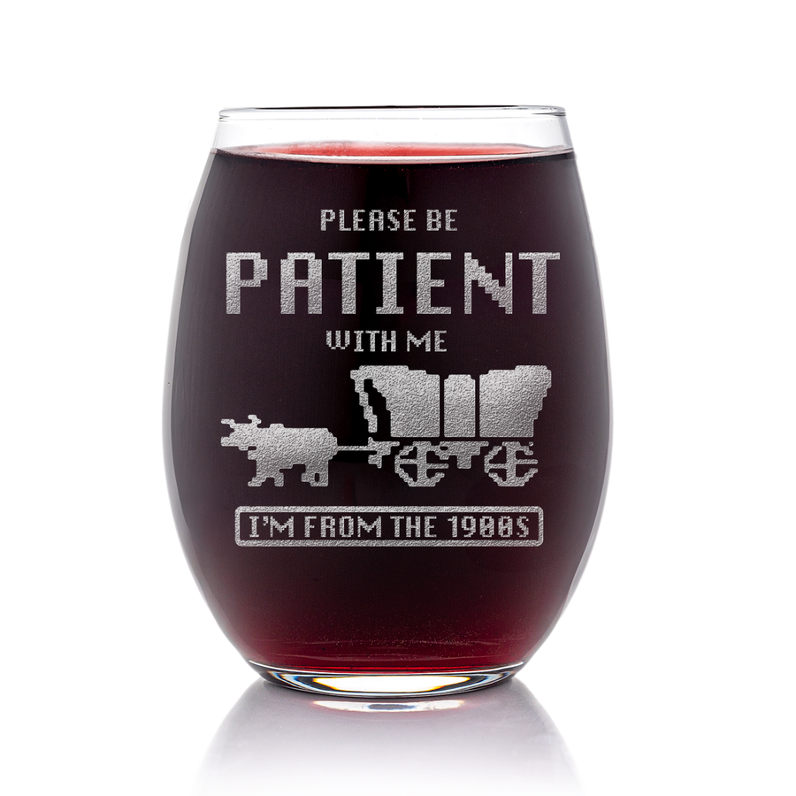 1900S Wagon Birthday Stemless Wine Glass