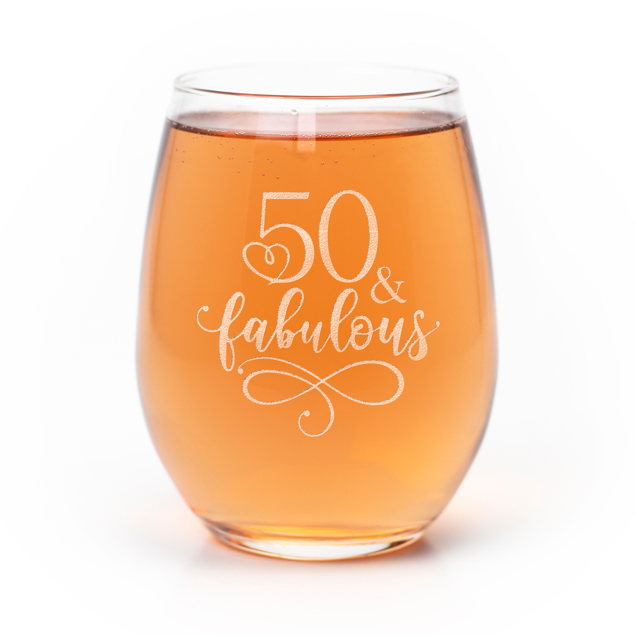 50 And Fabulous Stemless Wine Glass