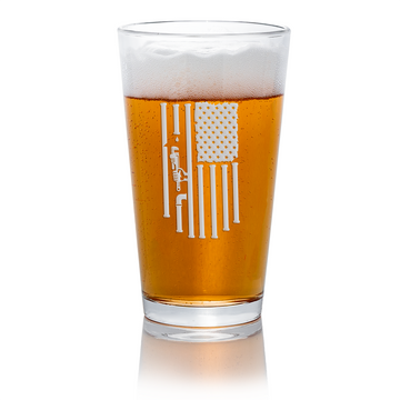 American Flag Plumber Pint Glass