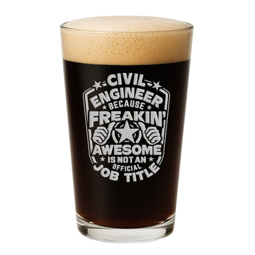 Awesome Job Civil Engineer Pint Glass