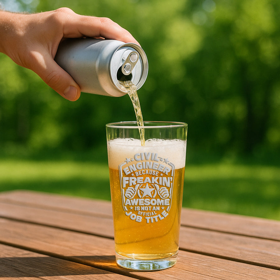 Awesome Job Civil Engineer Pint Glass