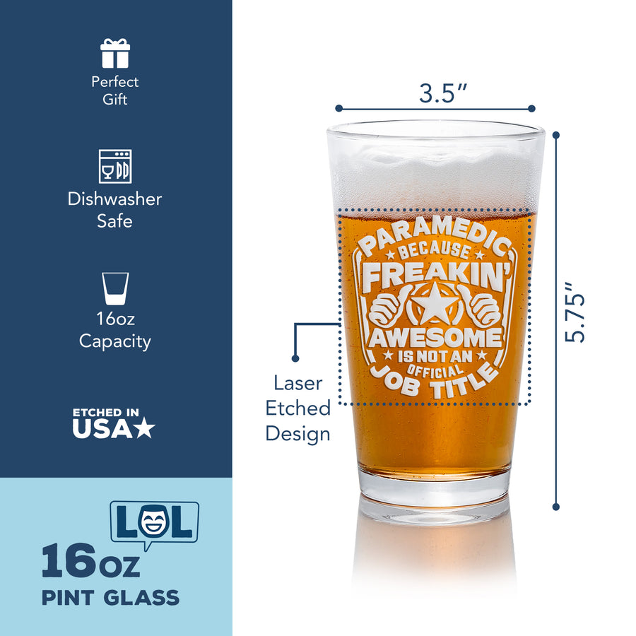 Awesome Job Paramedic Pint Glass