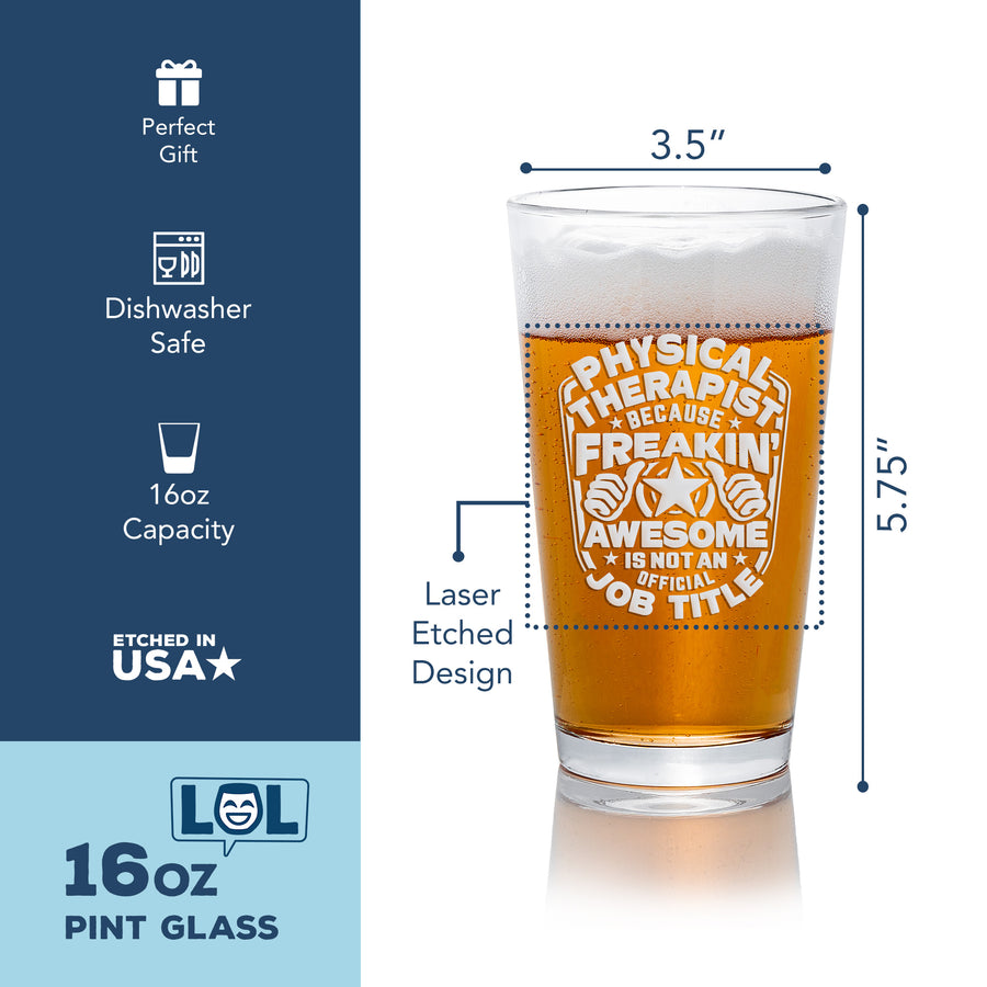 Awesome Job Physical Therapist Pint Glass