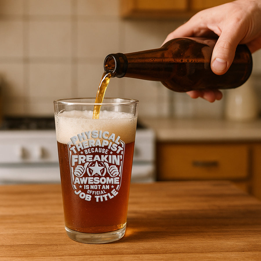 Awesome Job Physical Therapist Pint Glass