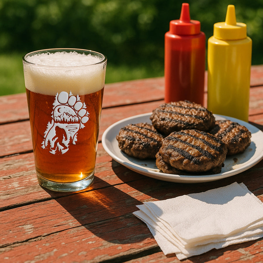 Big Foot Background Pint Glass