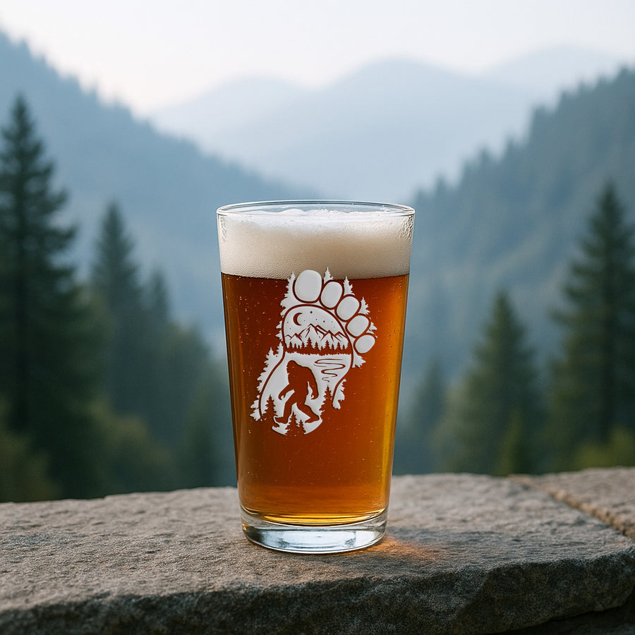 Big Foot Background Pint Glass