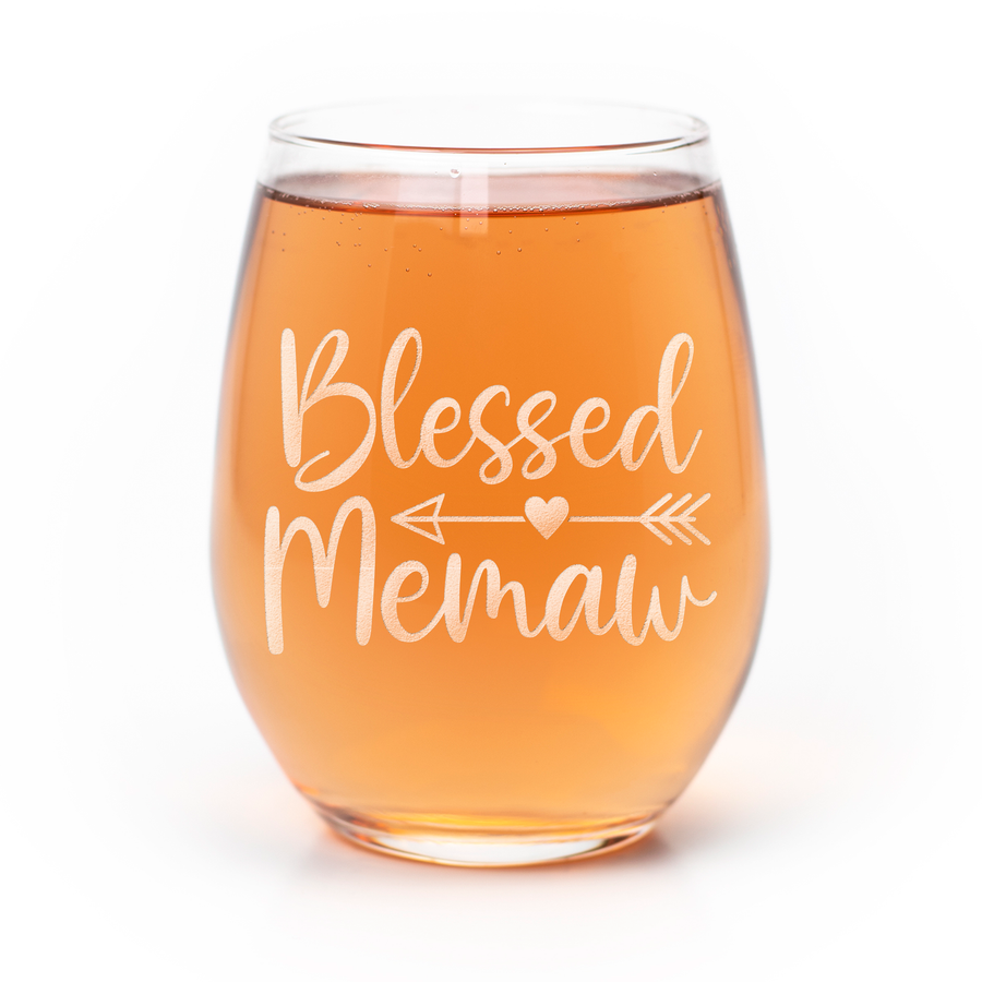 Blessed Memaw Stemless Wine Glass