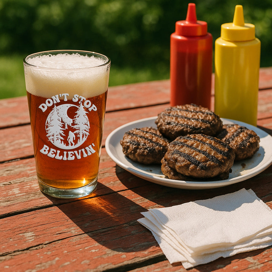 Dont Stop Big Foot Pint Glass