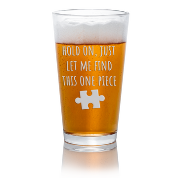 Find This Puzzle Piece Pint Glass