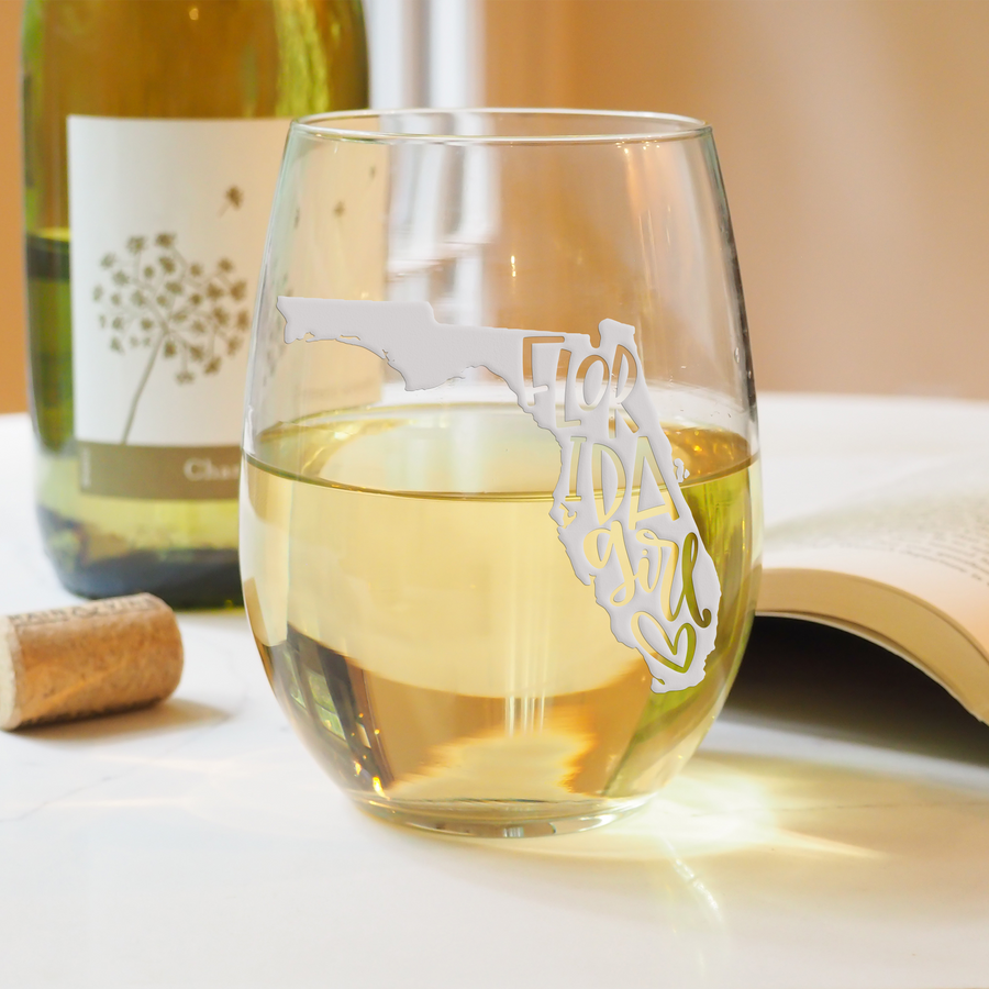 Florida Girl Stemless Wine Glass