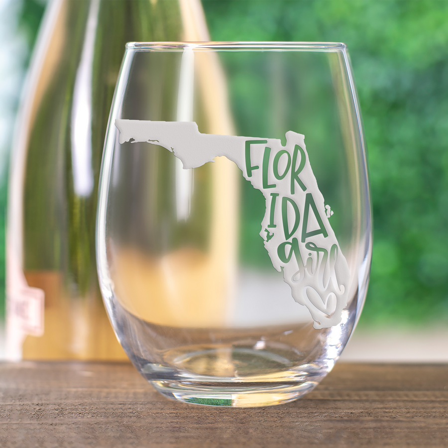 Florida Girl Stemless Wine Glass