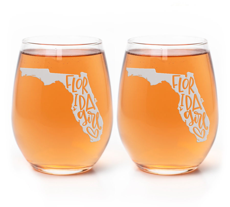 Florida Girl Stemless Wine Glass