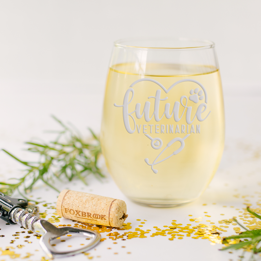 Future Veterinarian Stemless Wine Glass
