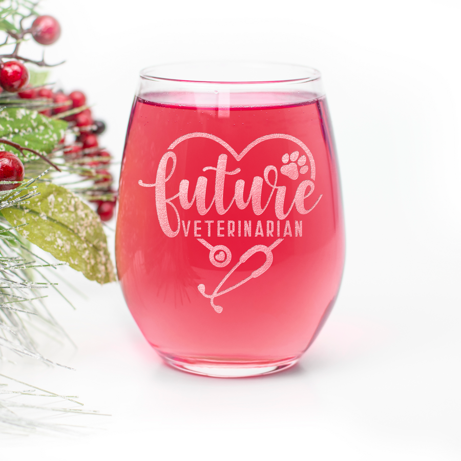Future Veterinarian Stemless Wine Glass