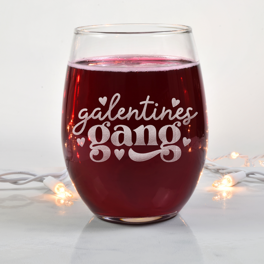 Galentines Gang Stemless Wine Glass