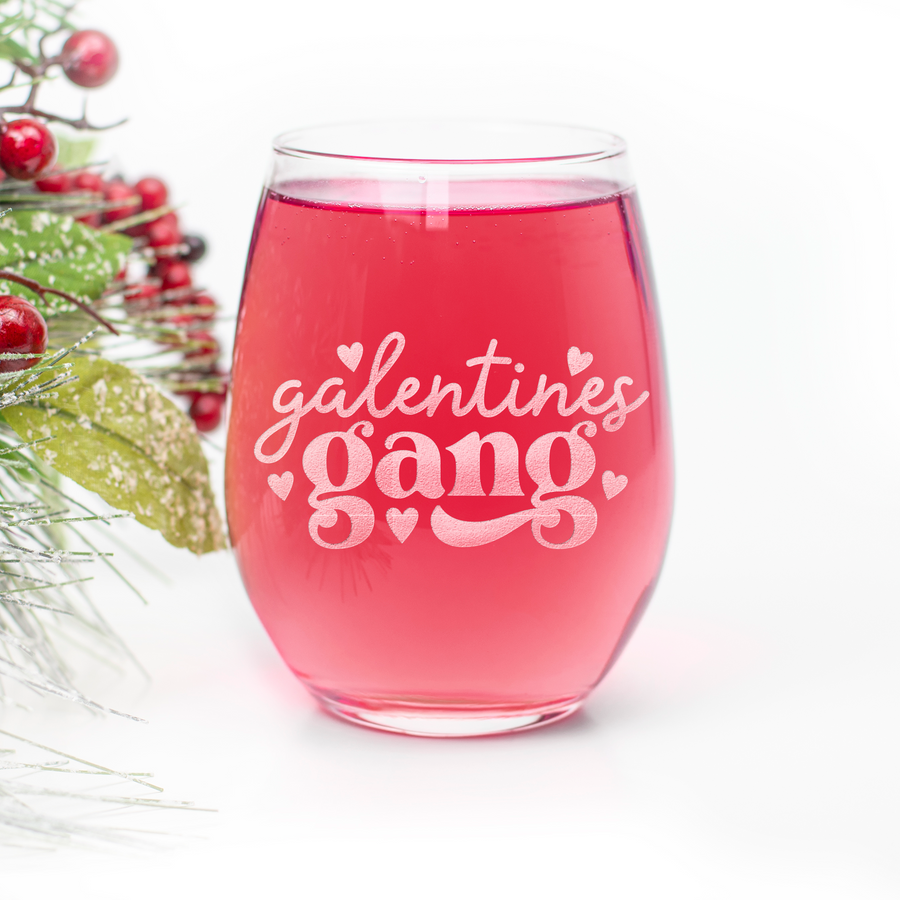 Galentines Gang Stemless Wine Glass