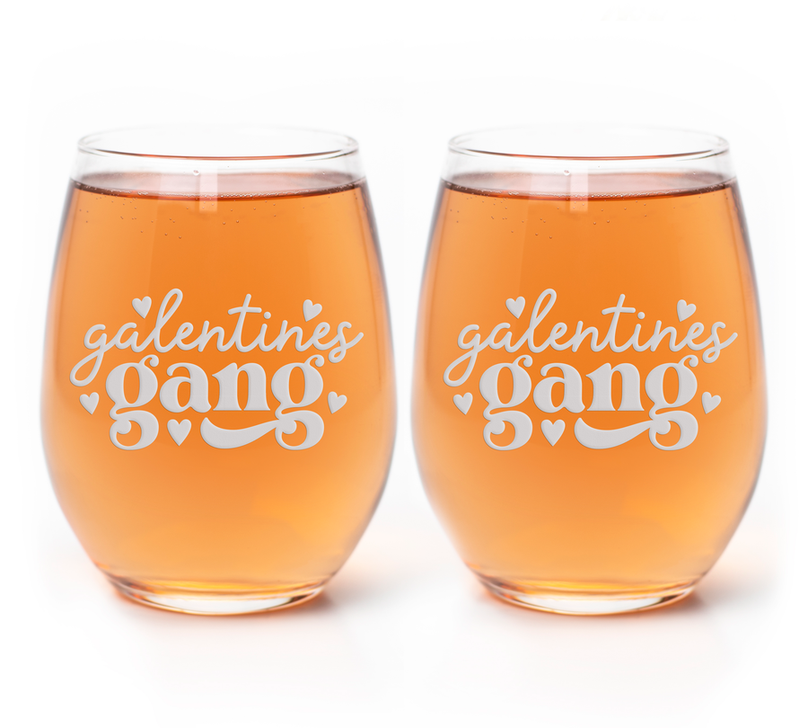 Galentines Gang Stemless Wine Glass