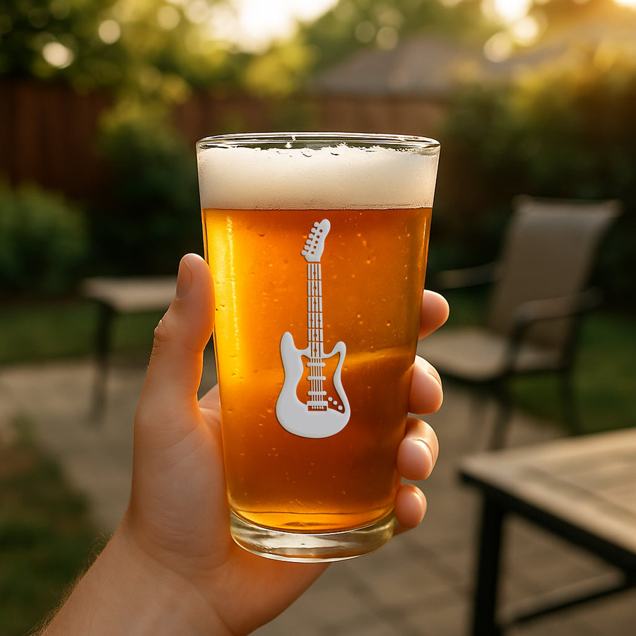 Guitar Instrument Pint Glass