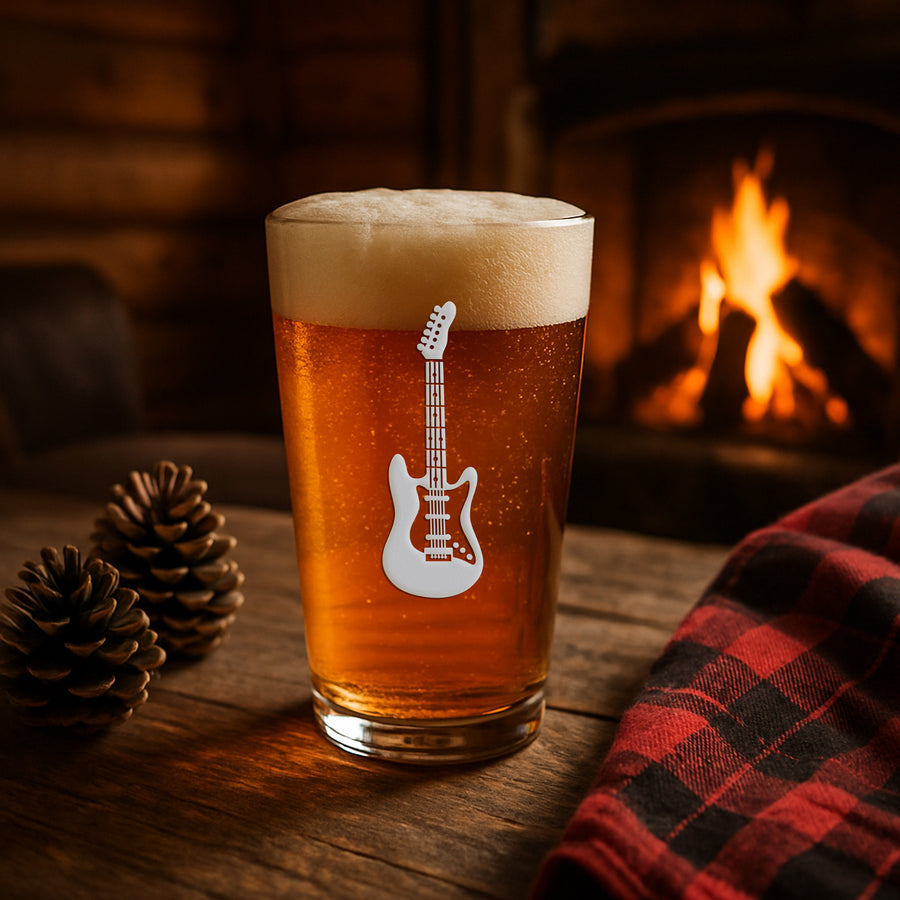 Guitar Instrument Pint Glass