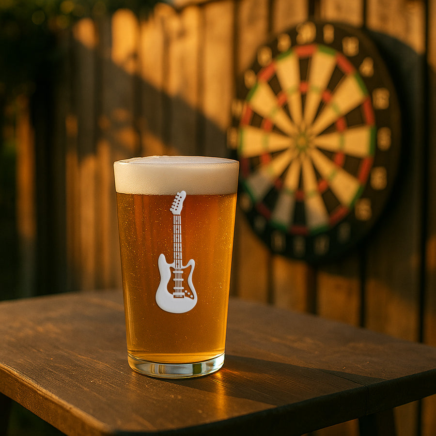Guitar Instrument Pint Glass