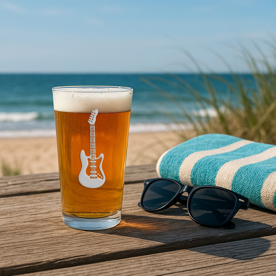 Guitar Instrument Pint Glass