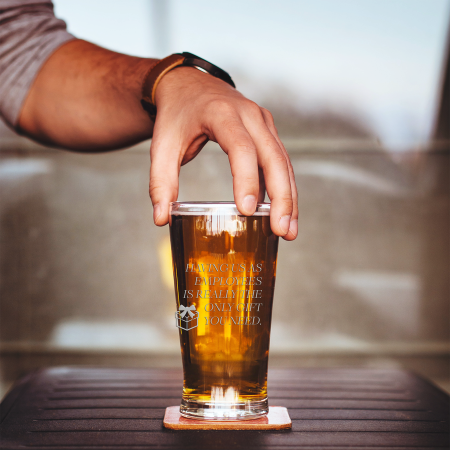 Having Us Employees Only Gift Pint Glass