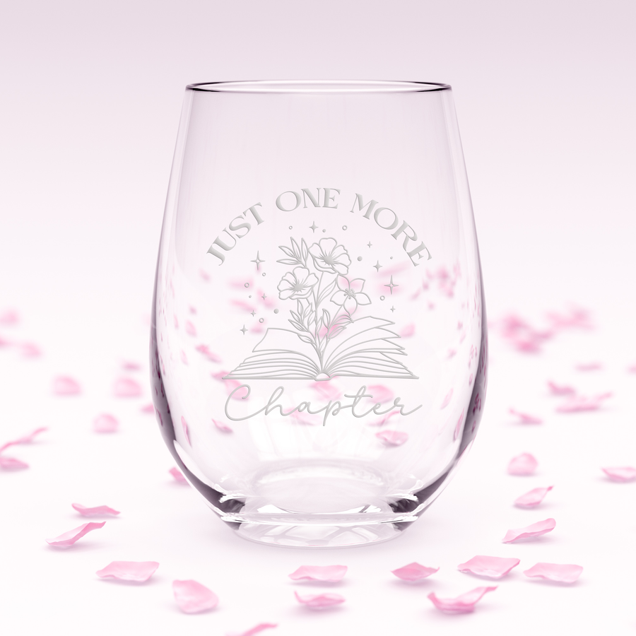 Just One Chapter Stemless Wine Glass