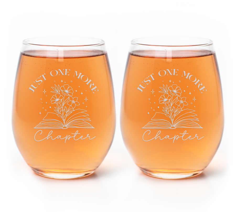 Just One Chapter Stemless Wine Glass