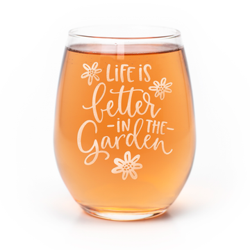 Life Better Garden Stemless Wine Glass