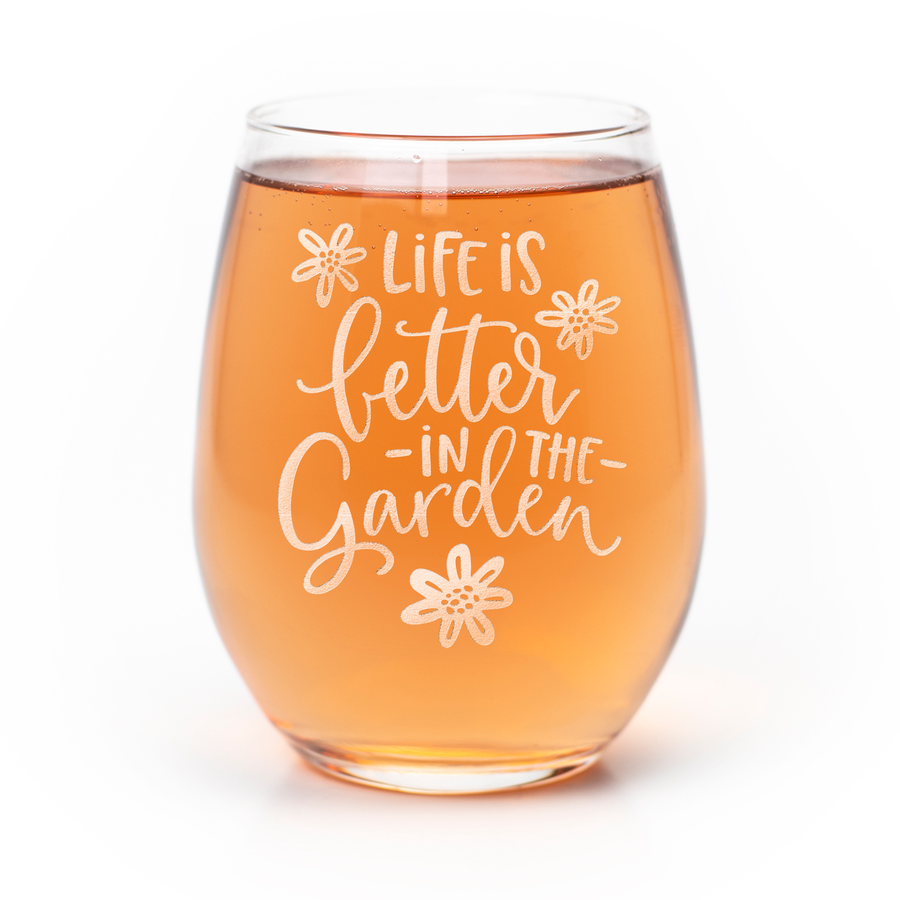 Life Better Garden Stemless Wine Glass