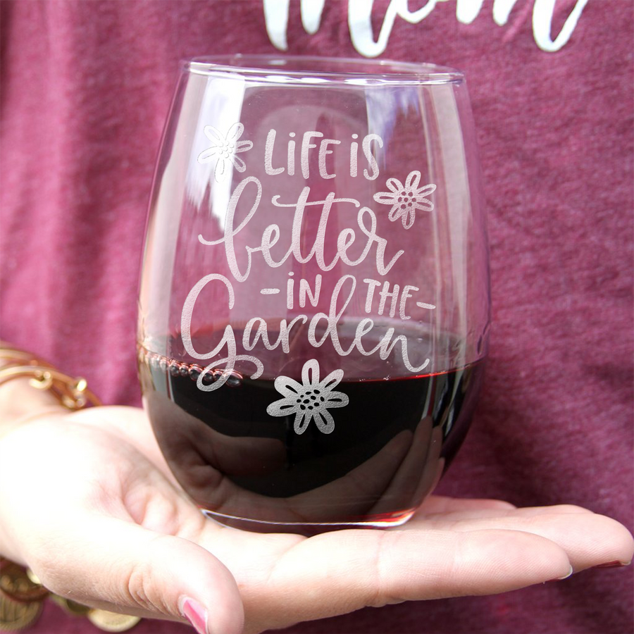 Life Better Garden Stemless Wine Glass