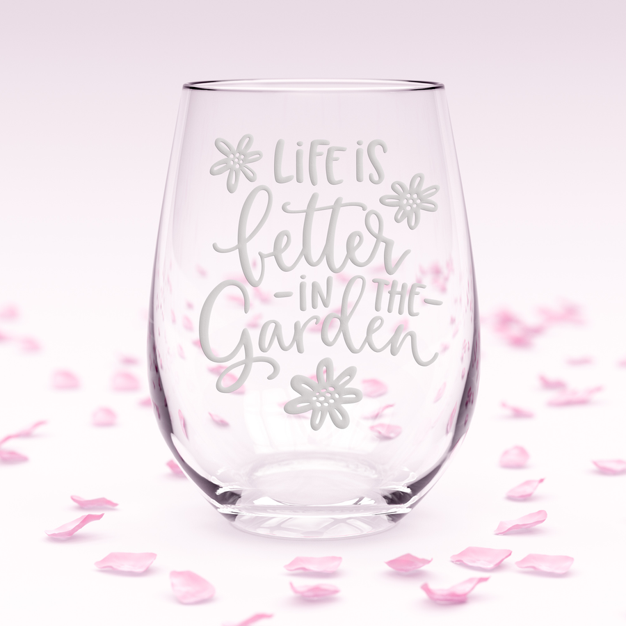 Life Better Garden Stemless Wine Glass