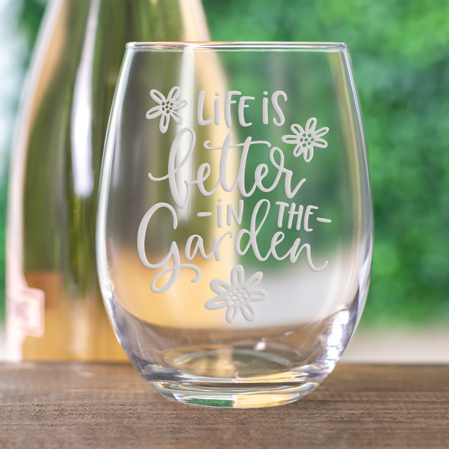 Life Better Garden Stemless Wine Glass