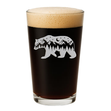 Mountain Bear Pint Glass