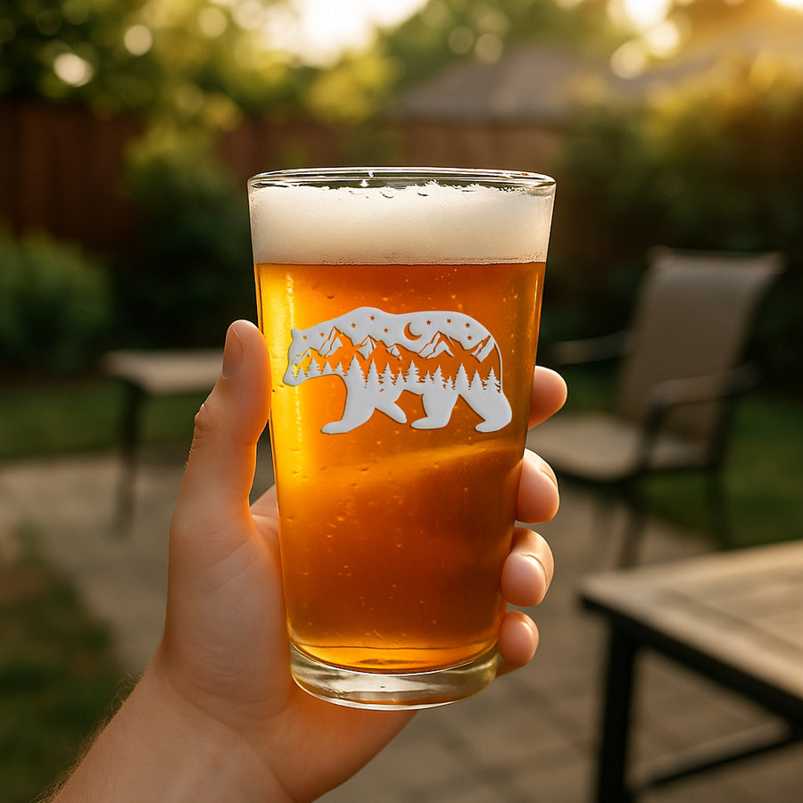 Mountain Bear Pint Glass