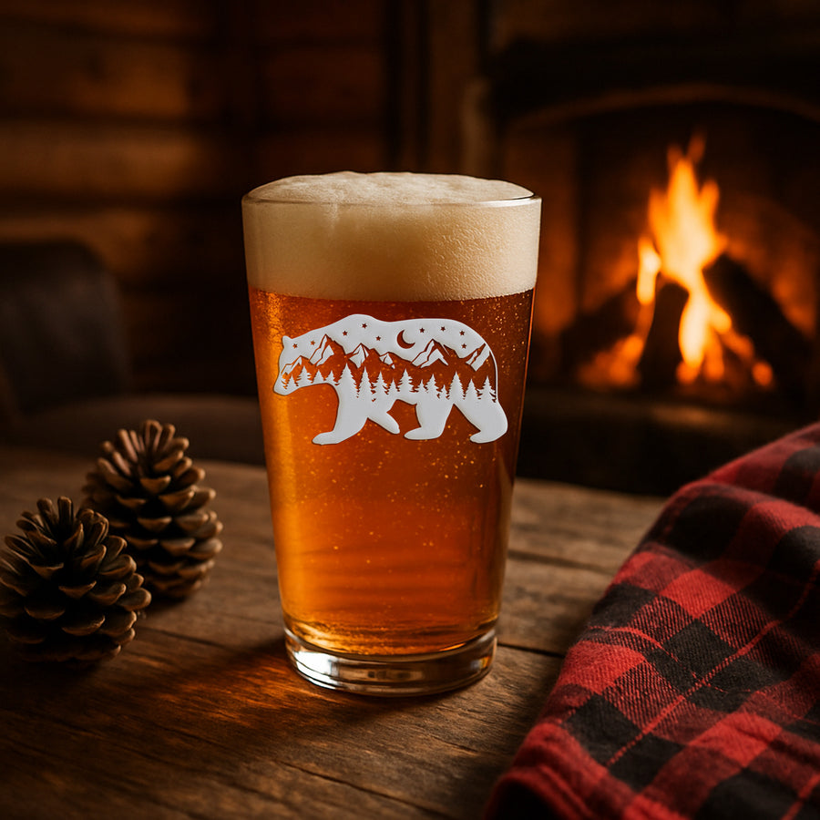 Mountain Bear Pint Glass