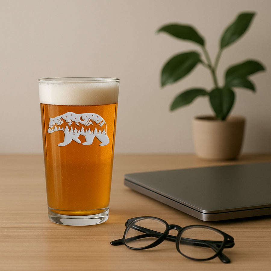 Mountain Bear Pint Glass