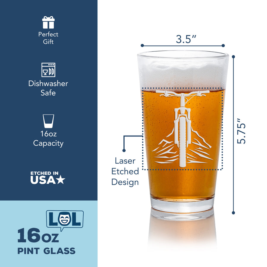 Mountain Bike Front Pint Glass
