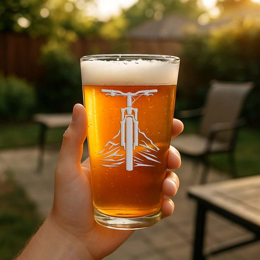Mountain Bike Front Pint Glass