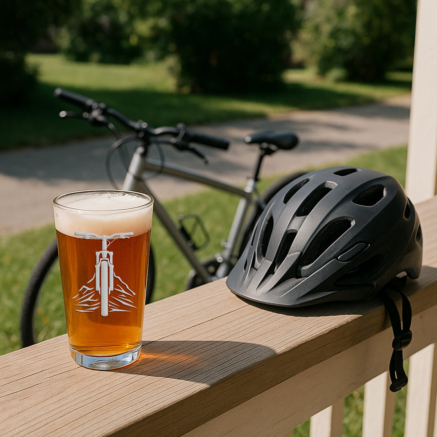 Mountain Bike Front Pint Glass