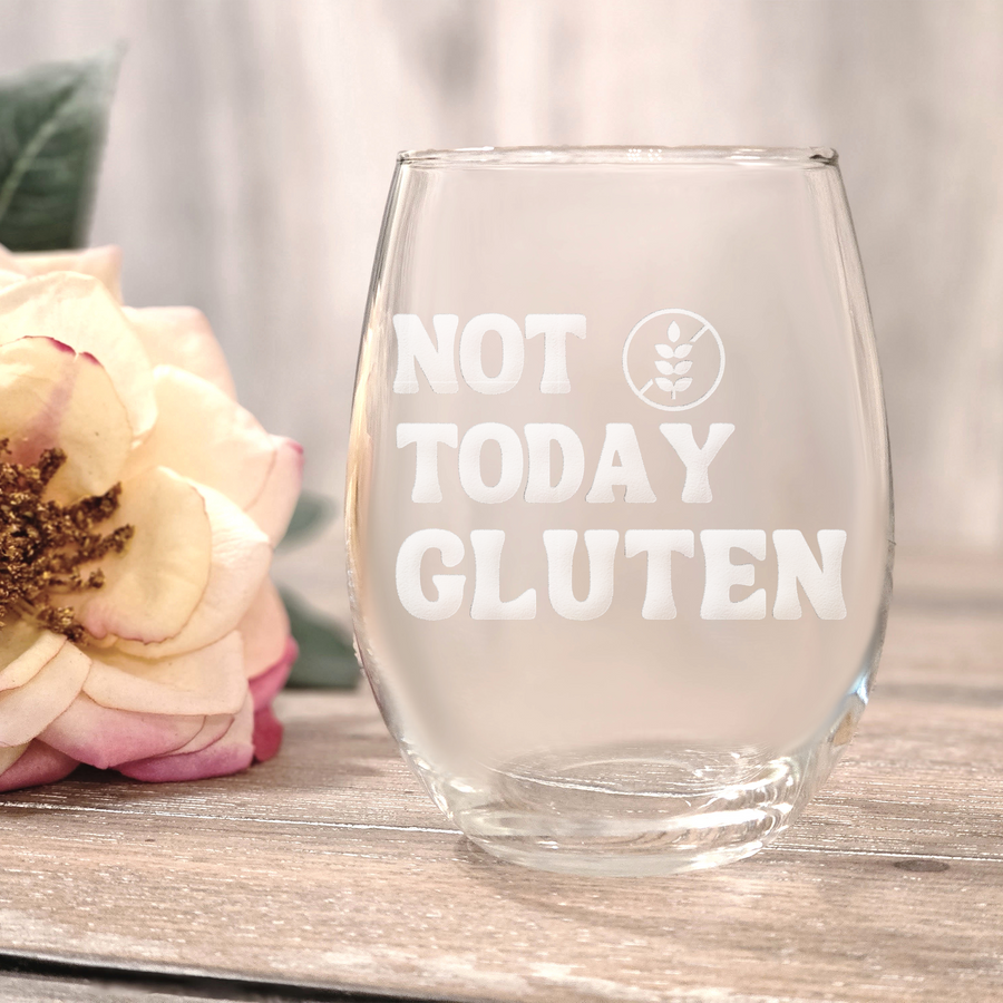 Not Today Gluten Stemless Wine Glass