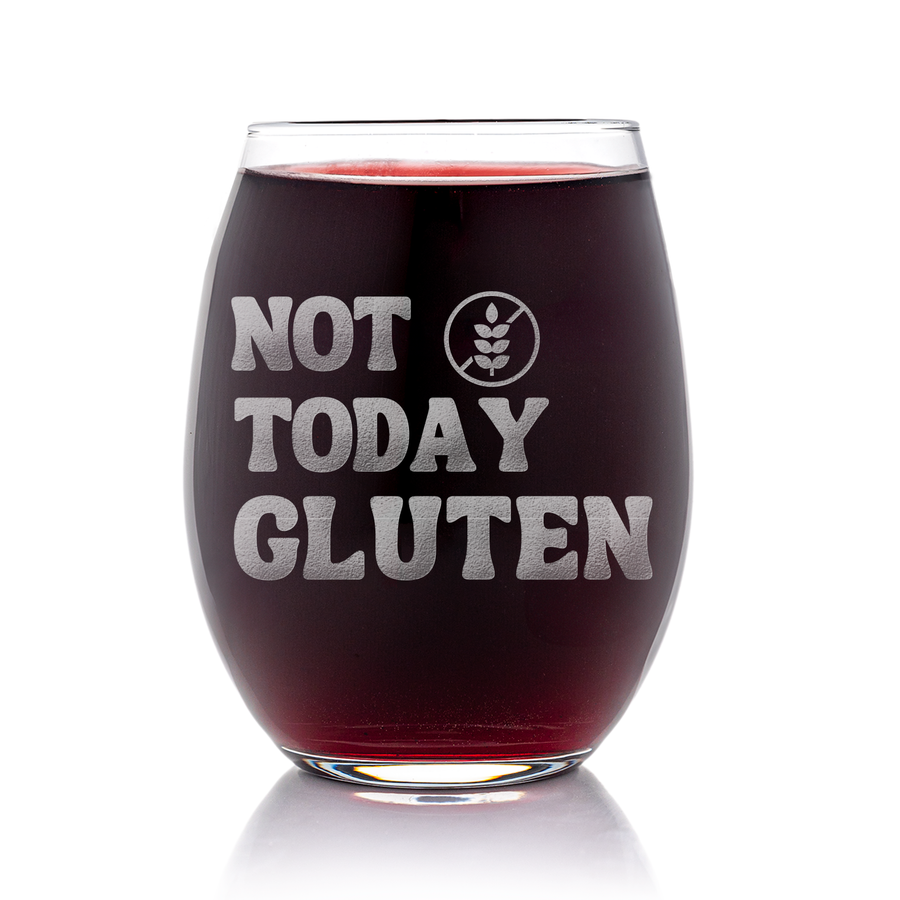 Not Today Gluten Stemless Wine Glass