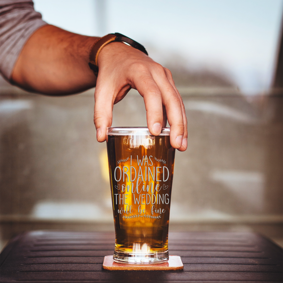 Ordained Online Officiant Pint Glass