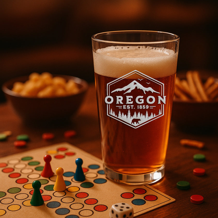 Oregon Badge Pint Glass