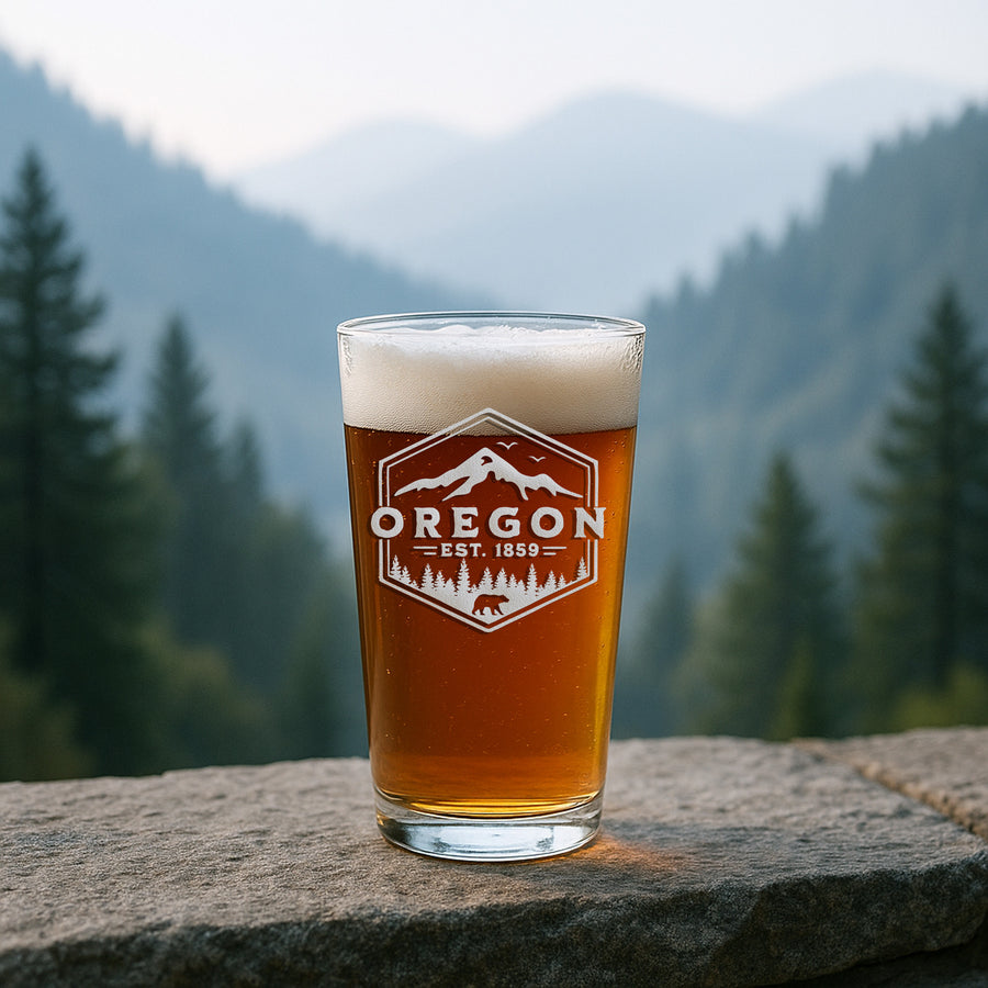 Oregon Badge Pint Glass