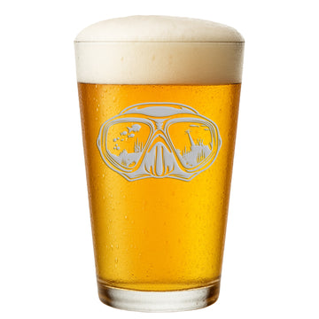 Scuba Diver Goggles Pint Glass