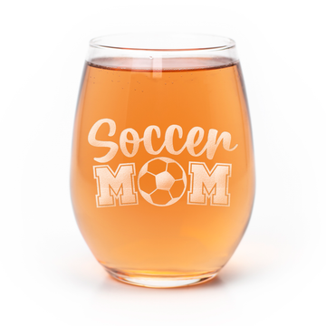 Soccer Mom Full Ball Stemless Wine Glass